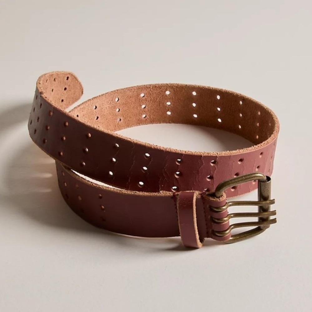FREE PEOPLE WE THE FREE TRIPLE THREAT LEATHER BELT COWBOY SIZE S/M